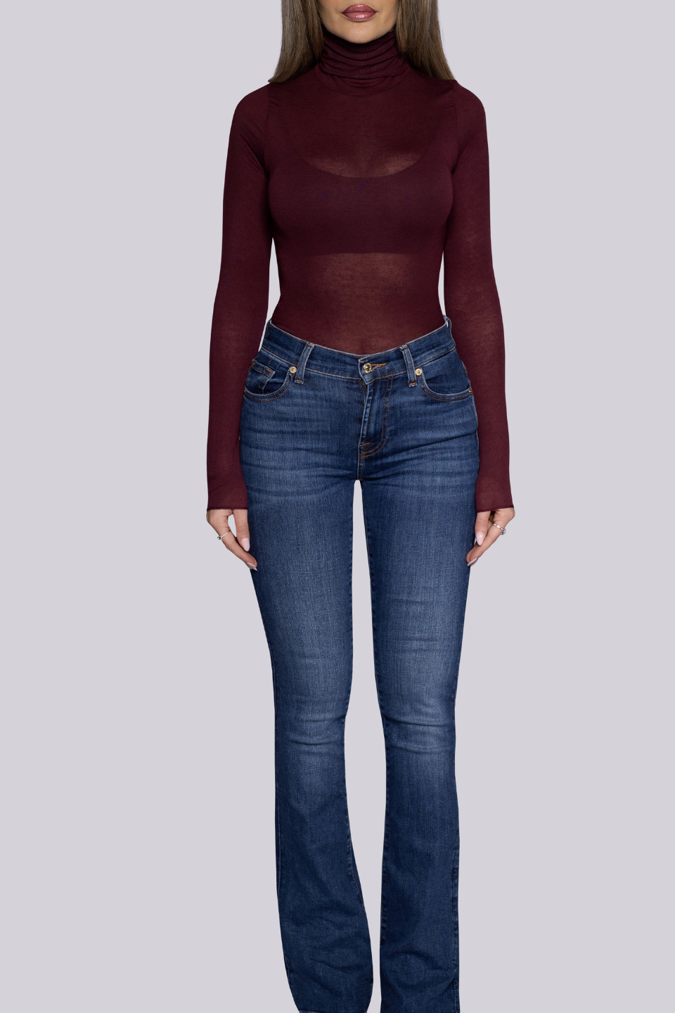 Cashmere top in burgundy