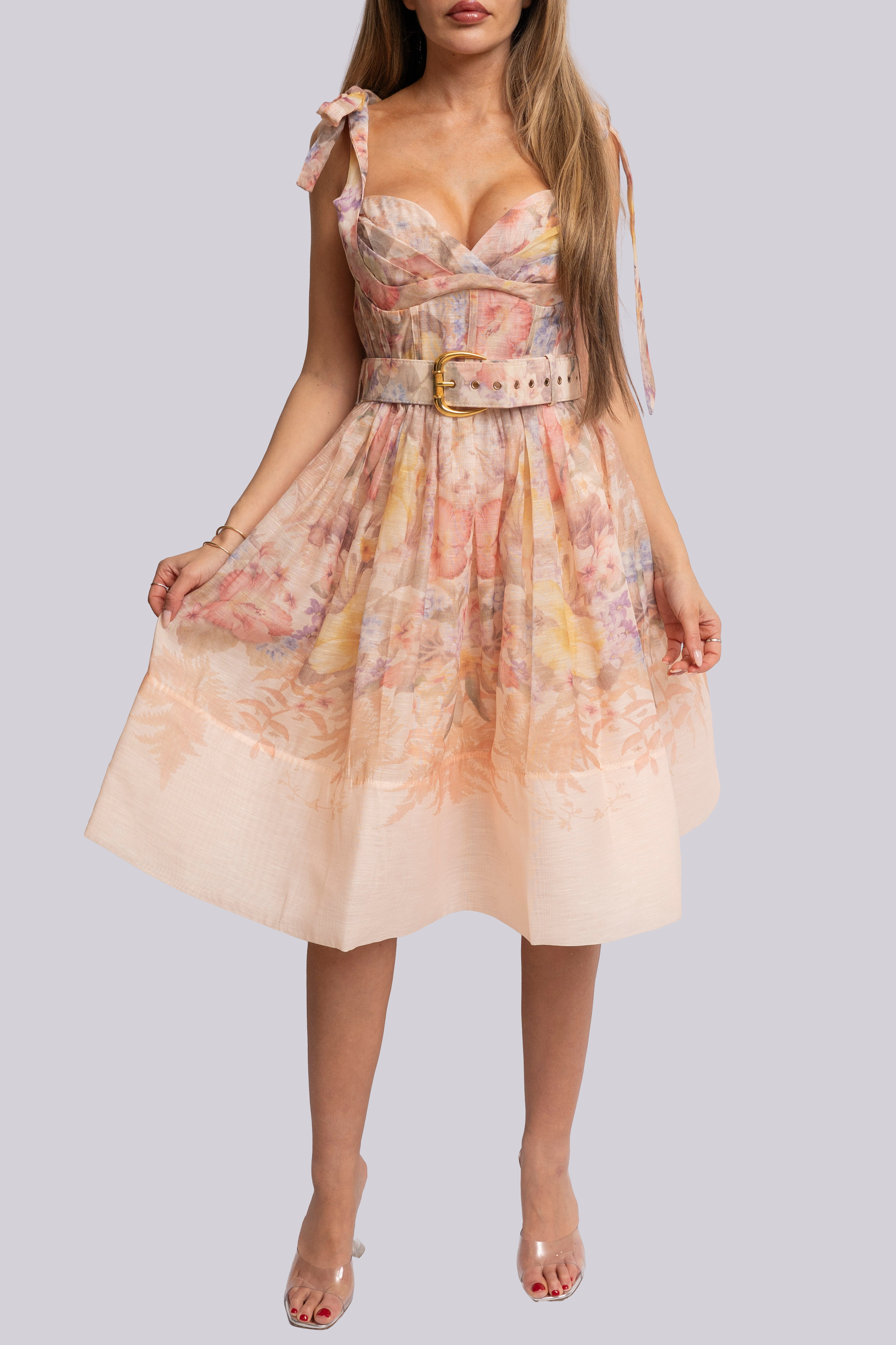 Drape midi dress in Orange