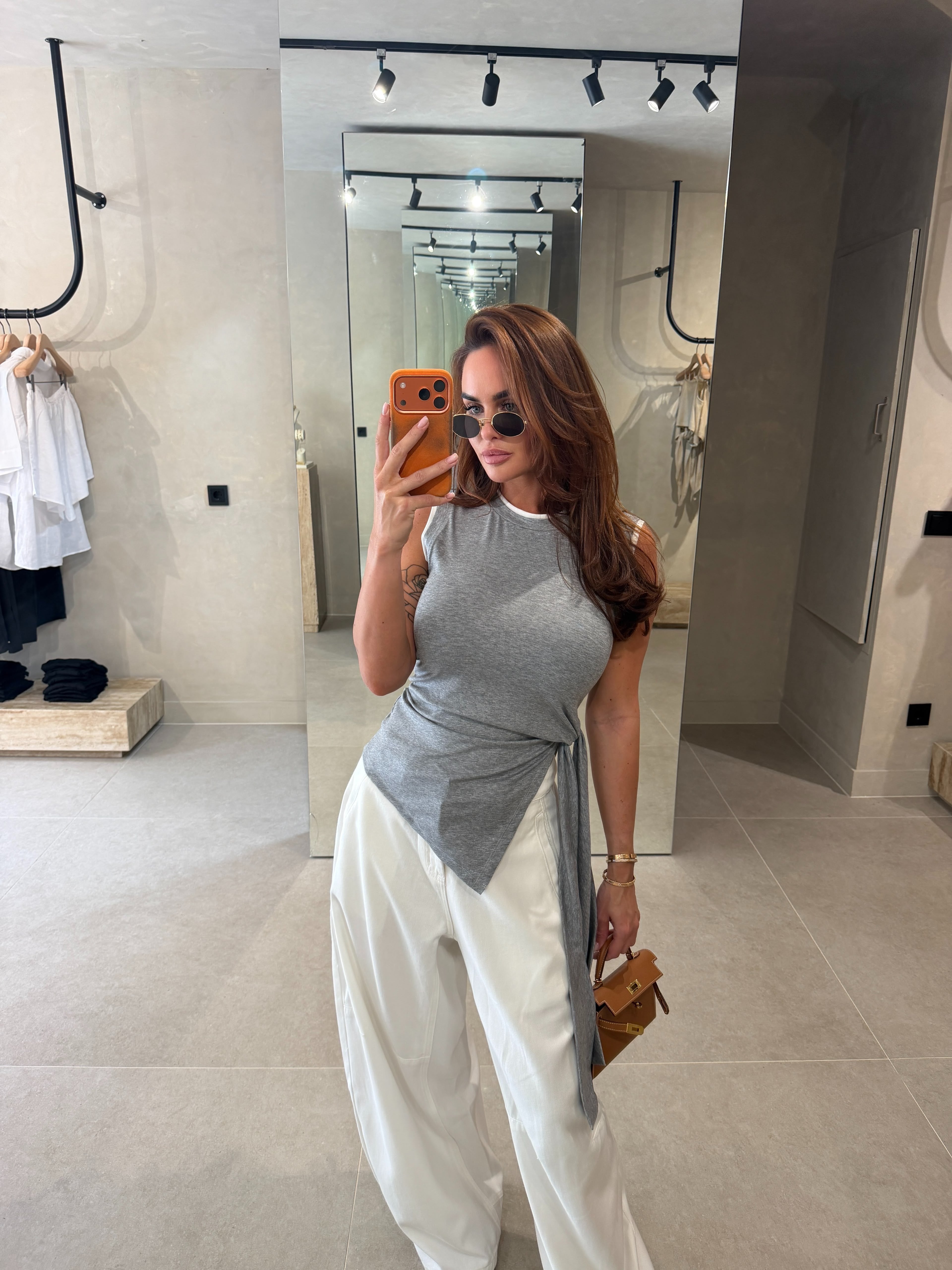 Tie Top in Grey