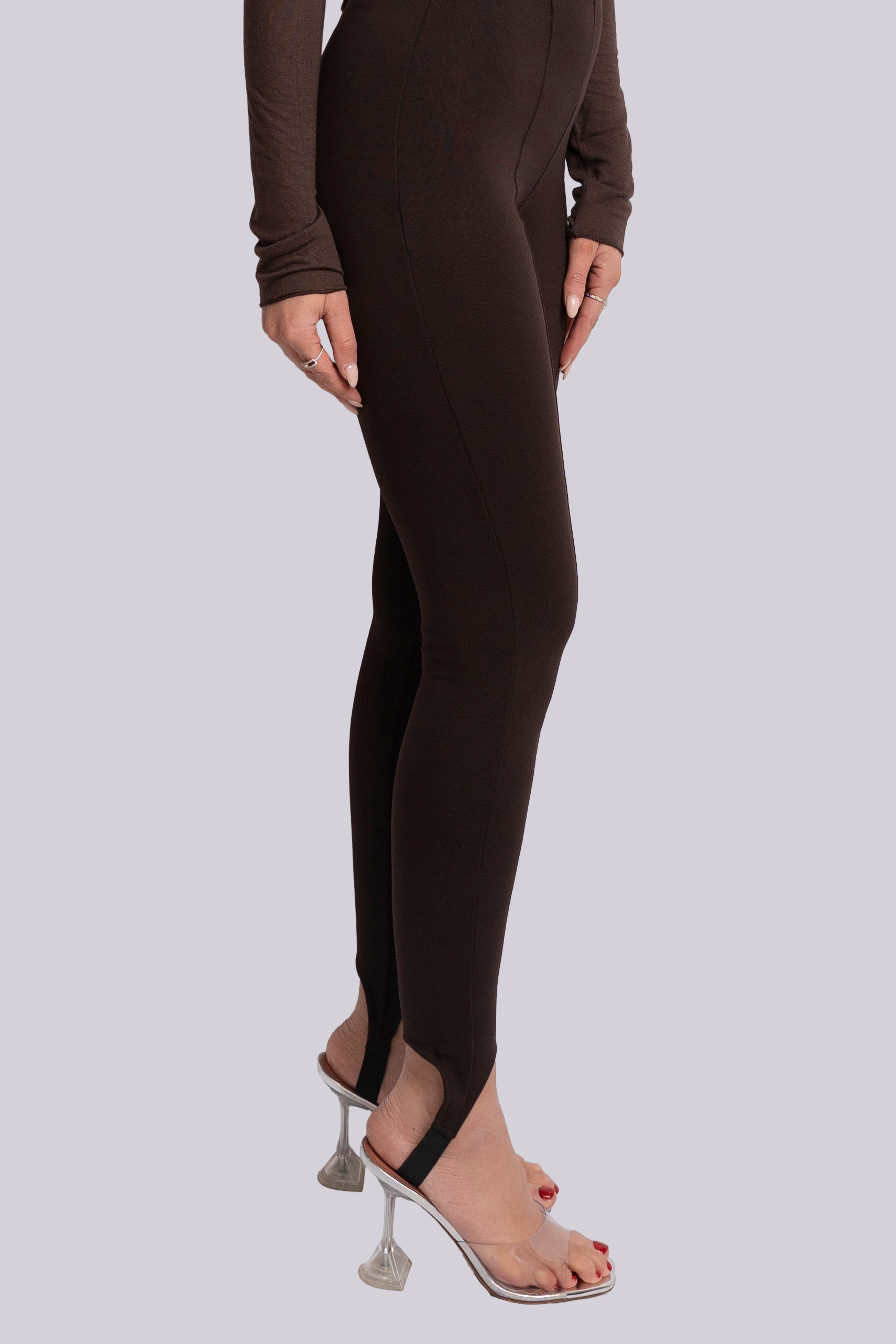 High waisted legging in Brown