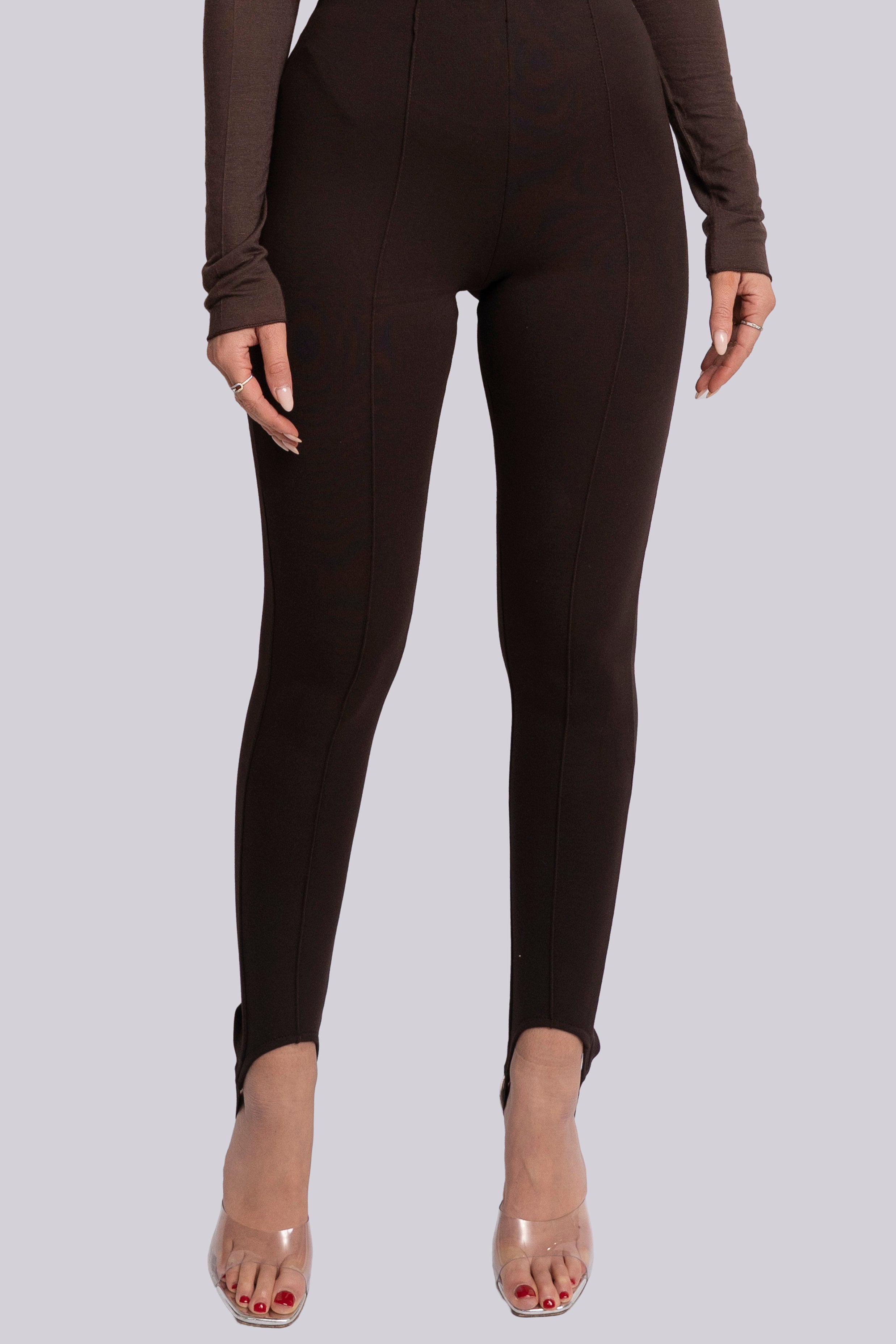 High waisted legging in Brown