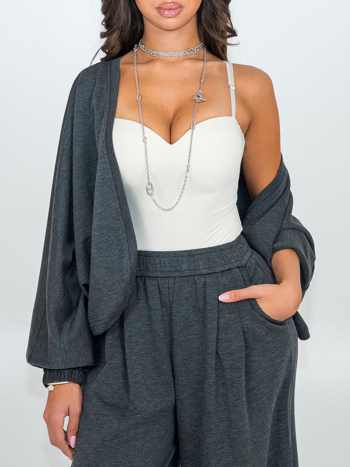 Cocoon knit set Grey