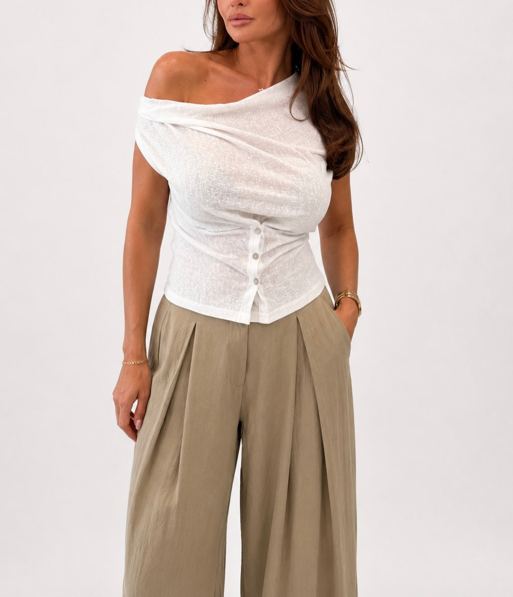 Wrap button top in White