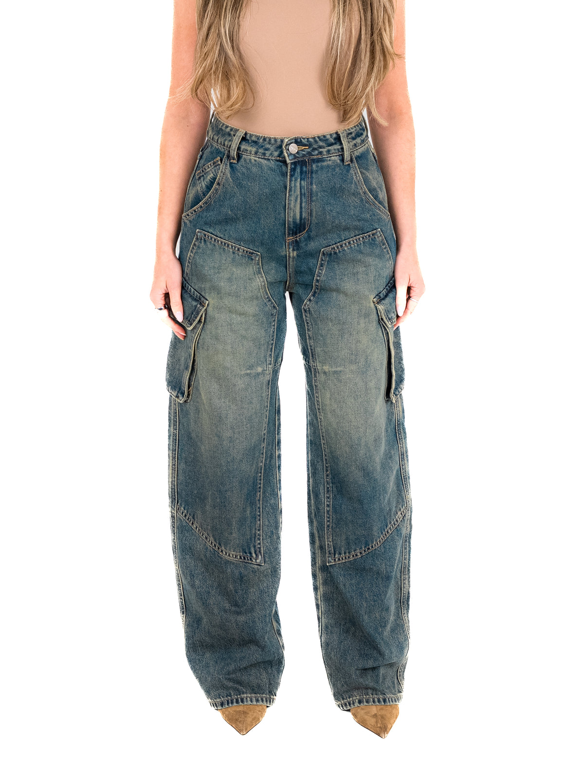 Gaia washed cargo jeans