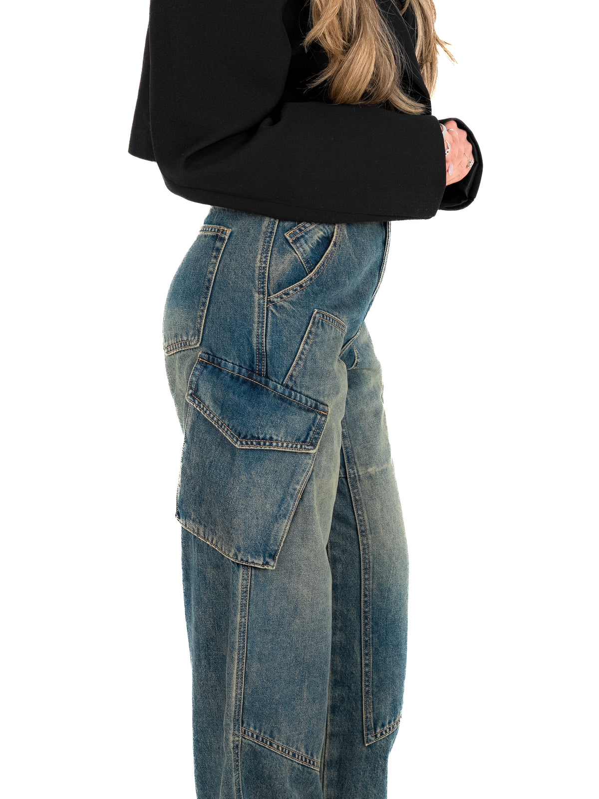 Gaia washed cargo jeans