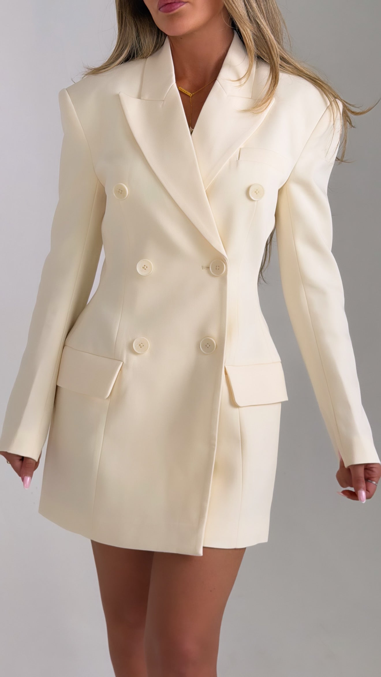 Double breasted blazer in Off white