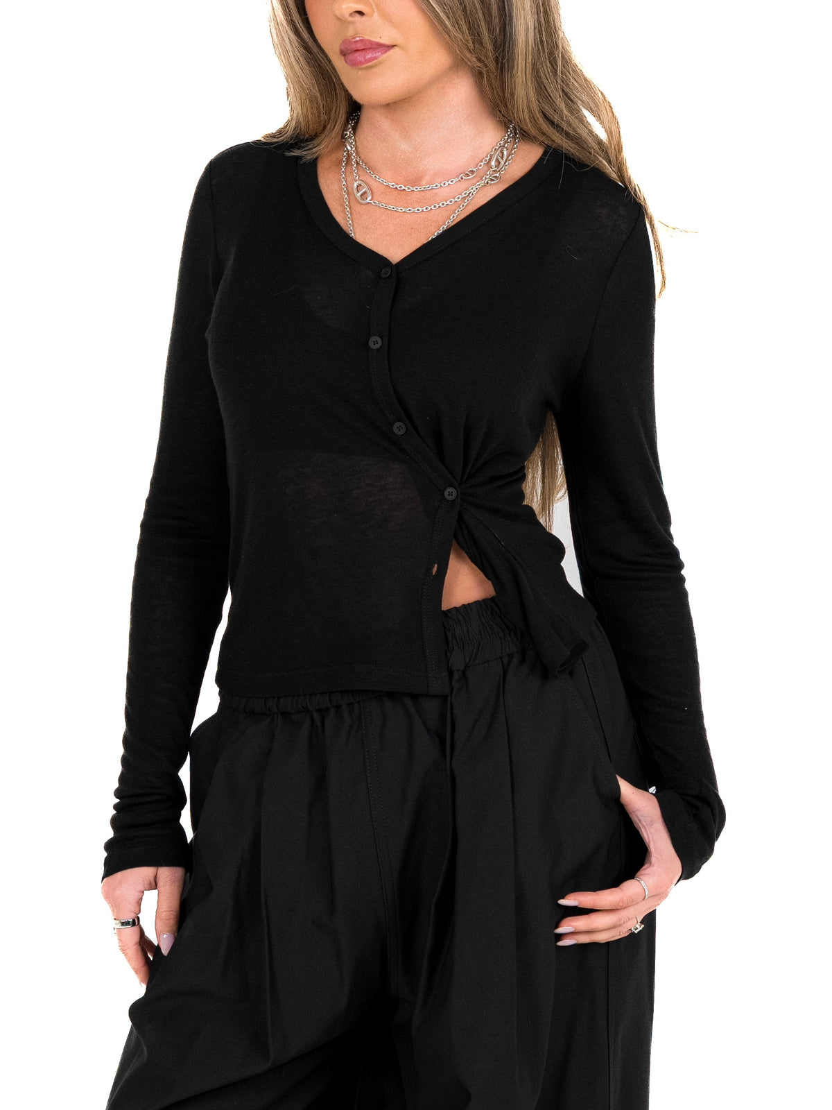 Gaia Nuvola Asymmetrisch top – Zwart