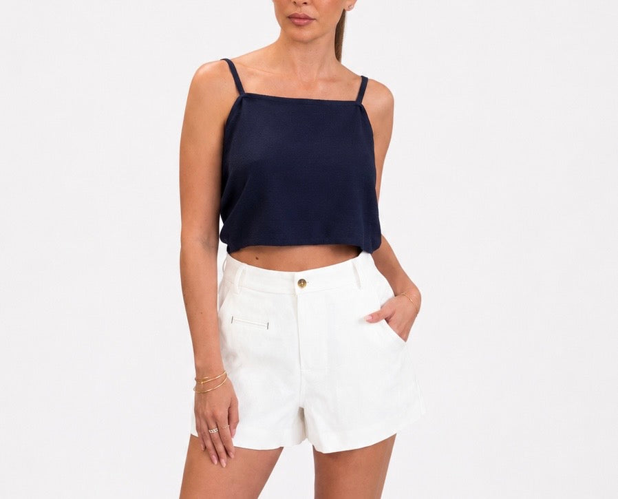 Mila tie back top navy