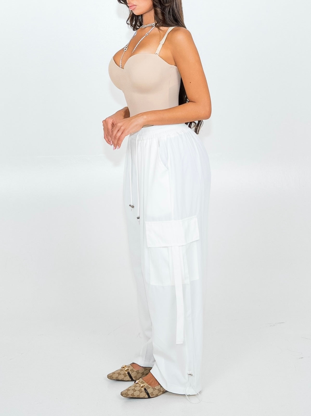 Bronte cargo pants in white