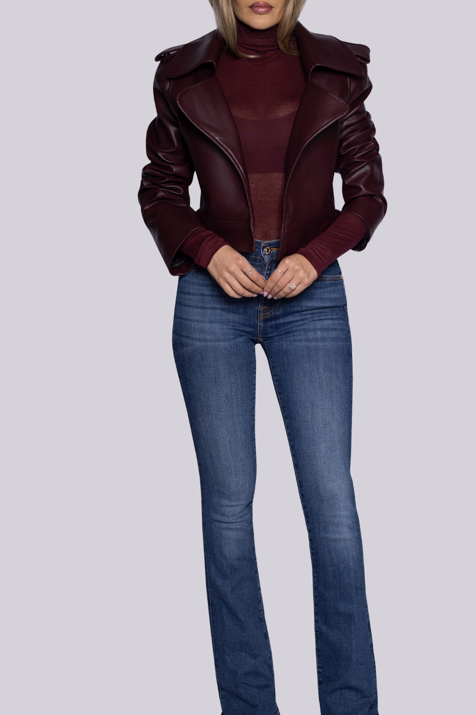 Cropped burgundy jacket