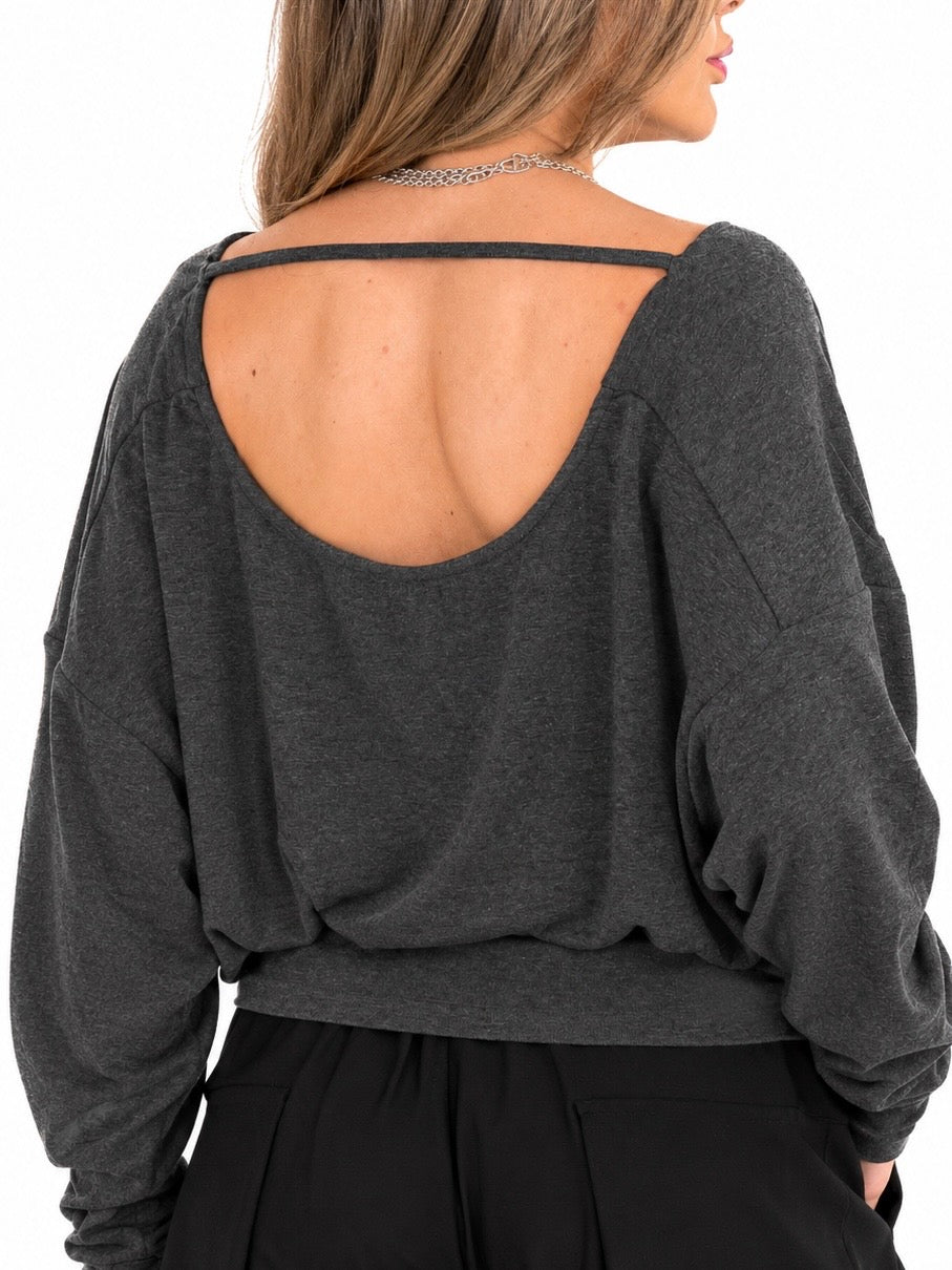 Gaia draped off-shoulder top
