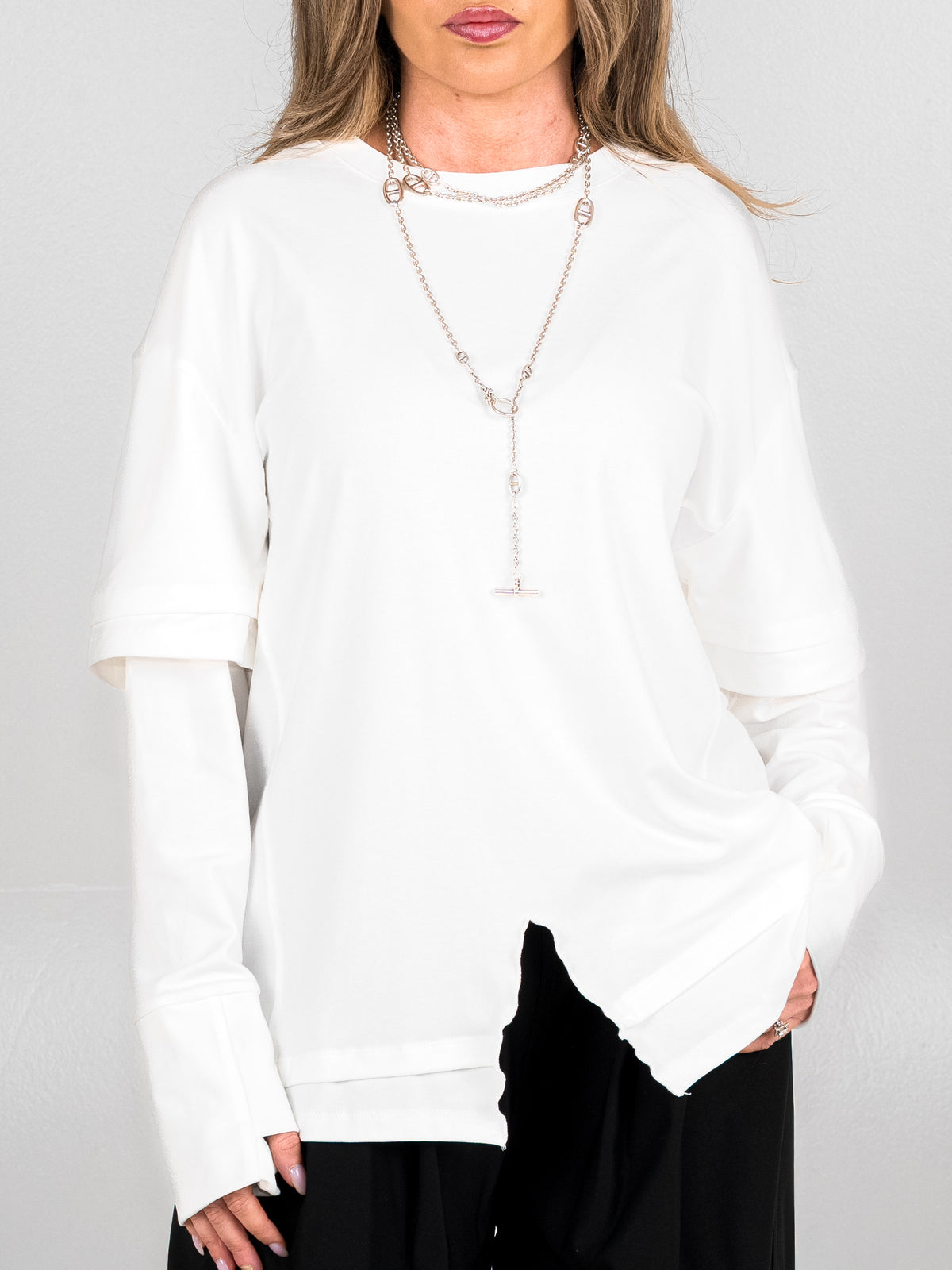Gaia Alba Oversized Longsleeve – Wit