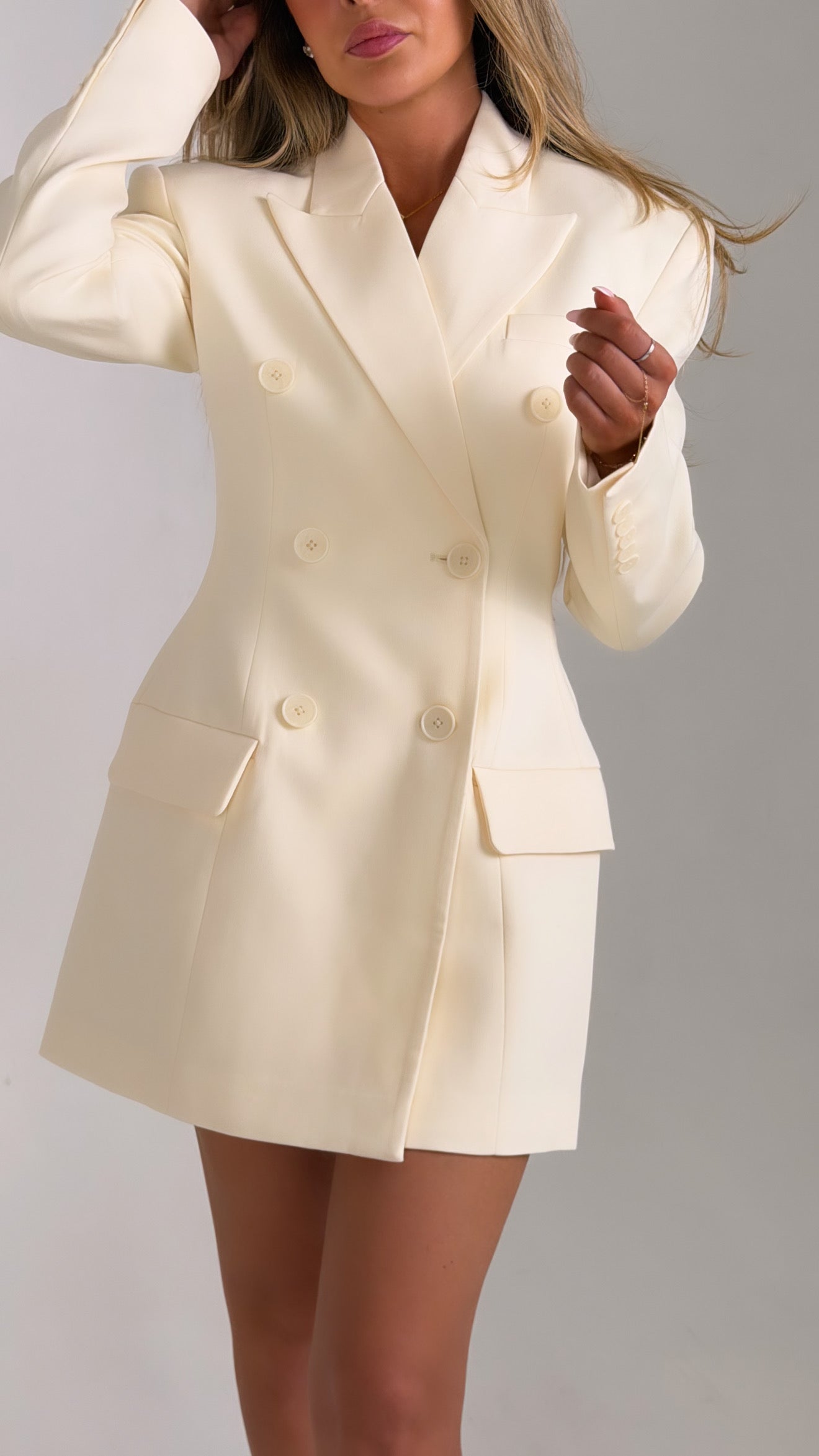 Double breasted blazer in Off white