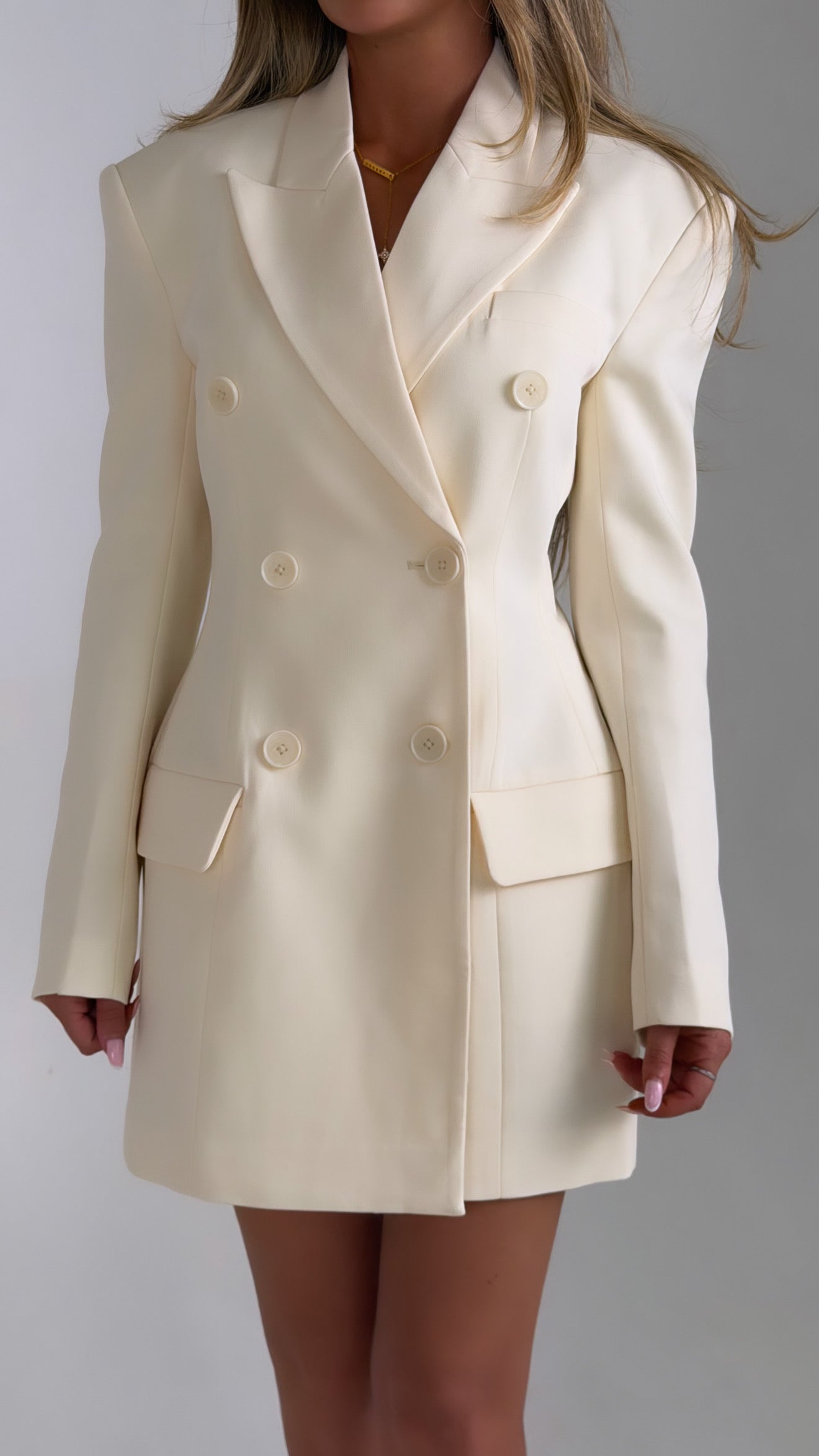 Double breasted blazer in Off white