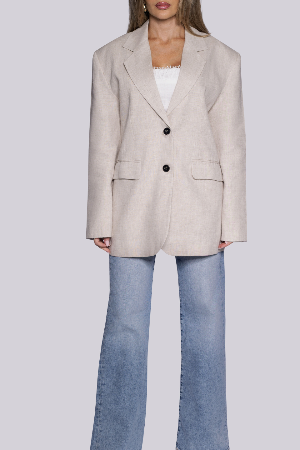 Linnen oversized blazer